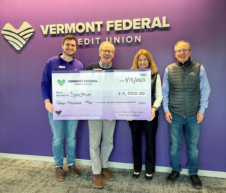 Vermont Federal Contributes $15,000 to Spectrum Youth & Family Services